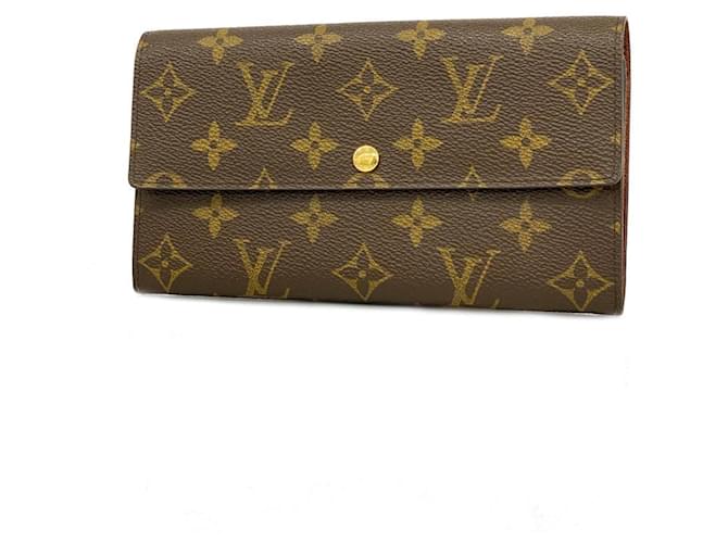 Portefeuille Long Louis Vuitton Monogram Porto Monnaie Crédit Marron  ref.1536469