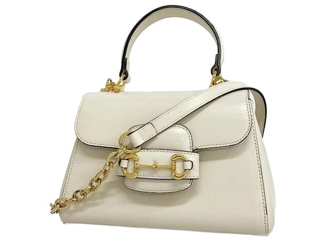 Gucci Handtasche Horsebit 703848 Weiß Leder  ref.1536474