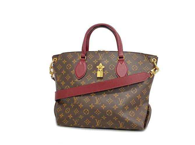 Sac à main zippé MM Monogram Flower Louis Vuitton Bordeaux  ref.1536493