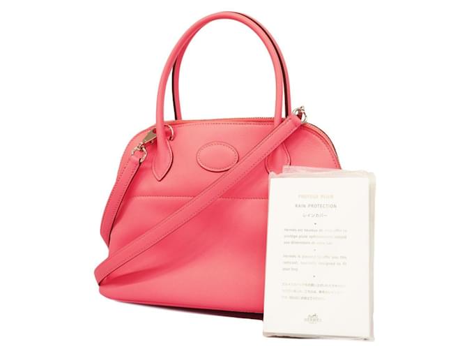 Hermès Sac à main Hermes Bolide 27 en Rose Azalee Cuir  ref.1536494