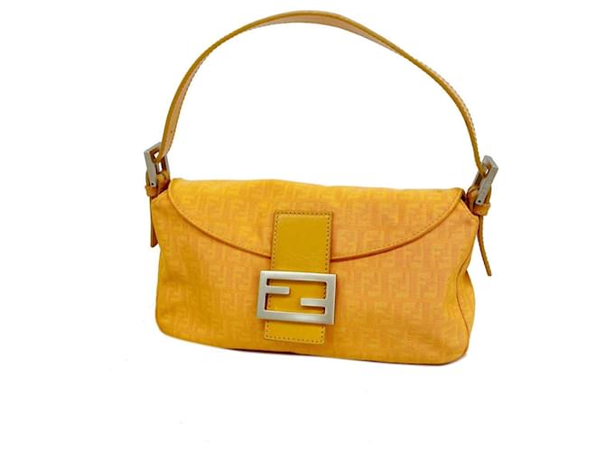 Bolso de lona de nylon Zucchino de Fendi Naranja Lienzo  ref.1536535