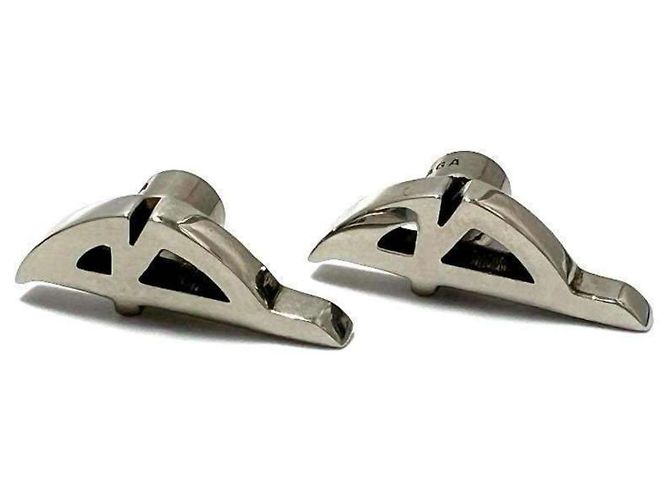 Orecchini in metallo con logo Balenciaga Argento