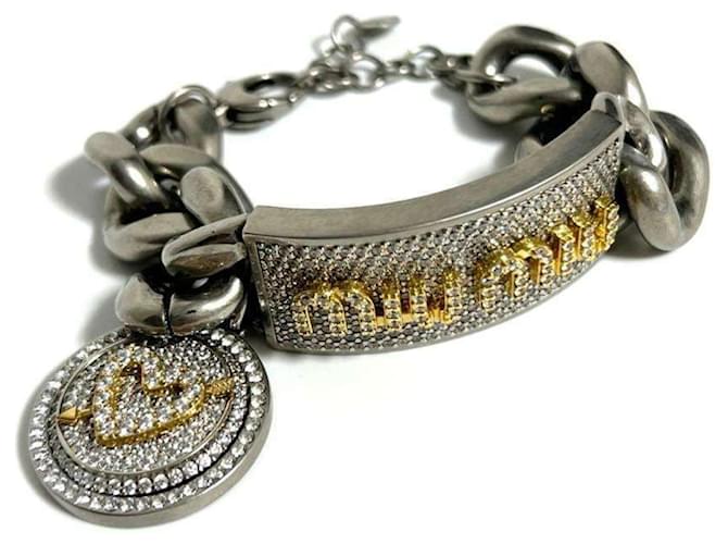 Pulseira charm ID de cristal Miu Miu para mulheres Metal  ref.1536593