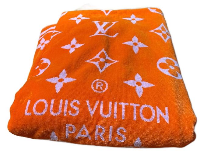 Telo mare Louis Vuitton Monogram Arancione Cotone