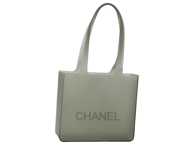 Bolsa de ombro CHANEL em borracha cinza CC Auth bs15775 Marrom  ref.1536665