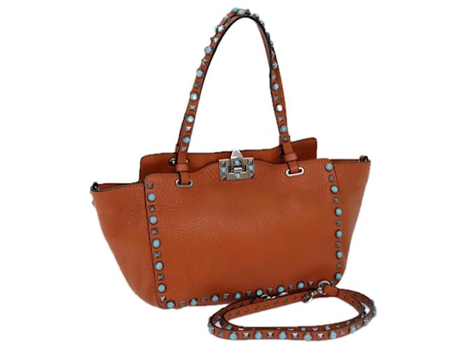 Bolso de Hombro Valentino de Cuero 2 en 1 Naranja Auth ar12037  ref.1536728