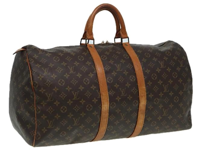 LOUIS VUITTON Monogram Keepall 55 Bolsa Boston M41424 LV Auth am6513 Monograma Lona  ref.1536733