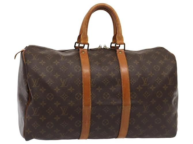 LOUIS VUITTON Monogram Keepall 45 Bolsa Boston M41428 LV Auth 81744 Monograma Lona  ref.1536746