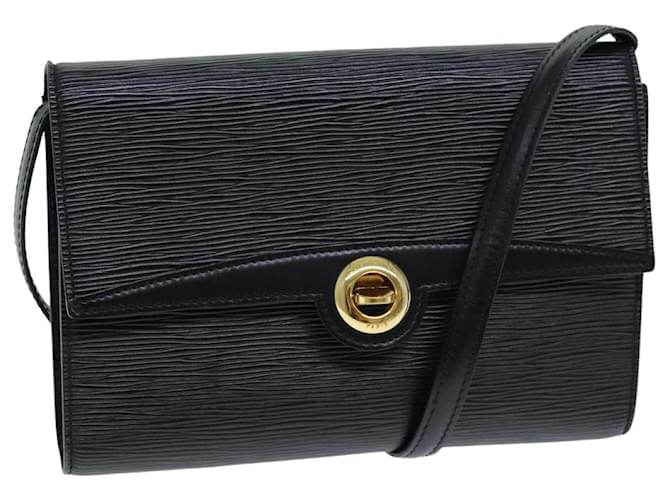 LOUIS VUITTON Epi Clutch Arsch Bolsa de Ombro 2 vias Preta M52572 LV Auth ar12129 Preto Couro  ref.1536764