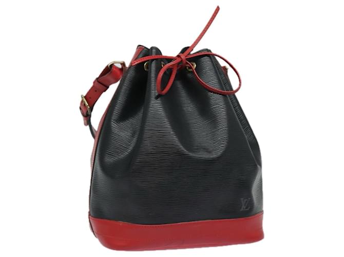 LOUIS VUITTON Bolsa de Ombro Epi Noe Por cor Preto Vermelho M44017 LV Auth 81263 Couro  ref.1536774