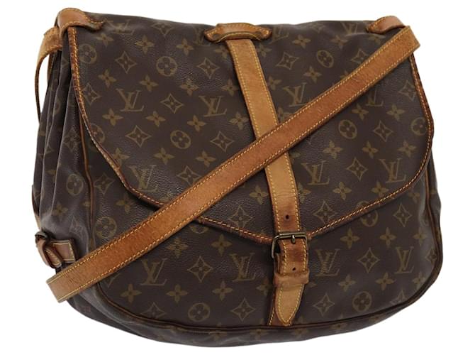 LOUIS VUITTON Monogram Saumur 35 Shoulder Bag M42254 LV Auth 81311 