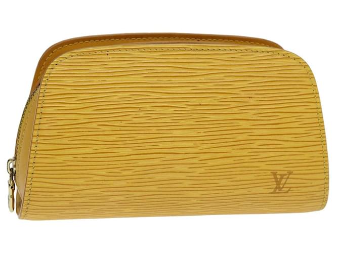 LOUIS VUITTON Epi Dauphine PM Pouch Amarillo M48449 LV Auth ar12013 Cuero  ref.1536798