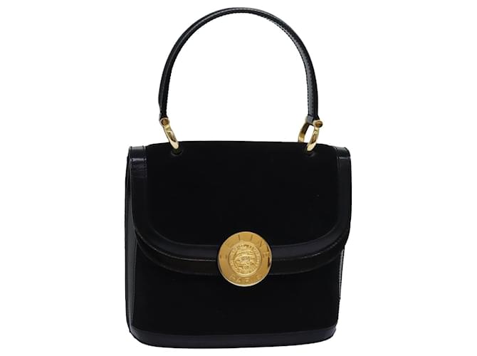 Céline Bolsa de mão CELINE em couro camurça preto Auth 81635 Suécia  ref.1536803