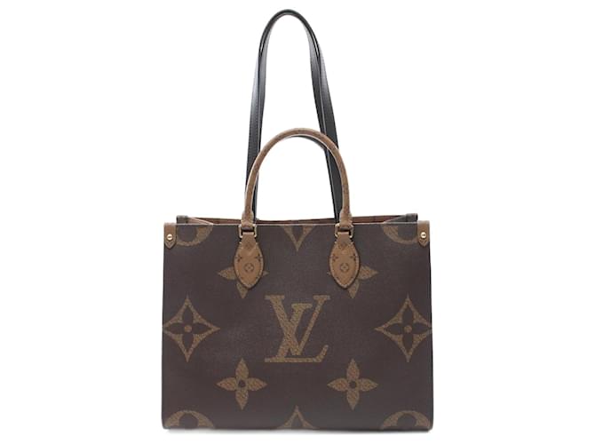 Sac tote Monogram Reverse Louis Vuitton Cuir Toile Marron Beige  ref.1536885