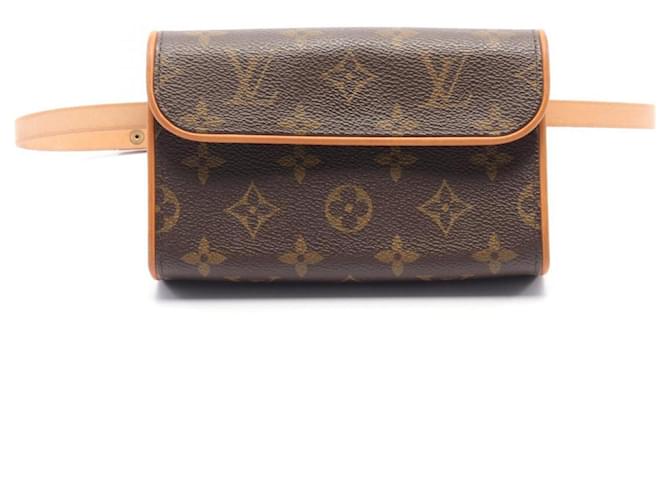 Bolsa de cintura Monogram Pochette Florentine Louis Vuitton Marrom Monograma Couro Couro envernizado  ref.1536906