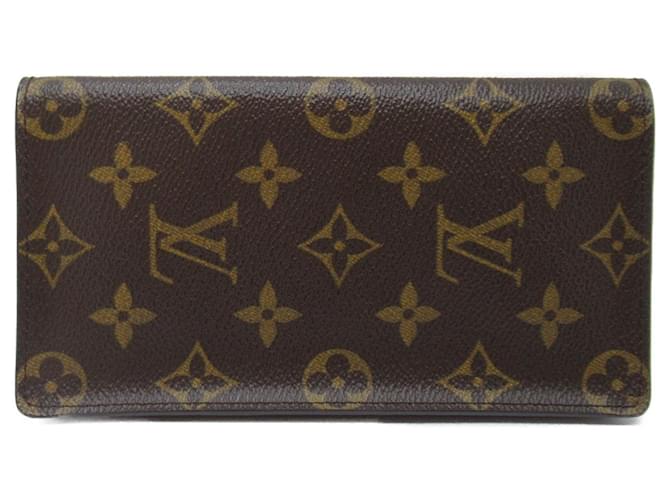 Carteira longa Monogram Louis Vuitton Marrom Monograma Lona  ref.1536921