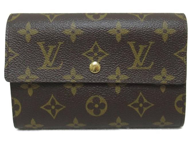 Carteira longa dobrável Louis Vuitton Marrom Monograma Lona  ref.1536926