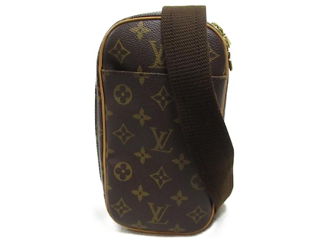 Bolsa de cintura Pochette Ganju Louis Vuitton Marrom Monograma Lona  ref.1536927