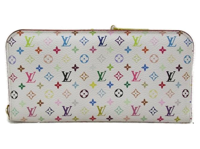 Carteira Ansolite Redonda Longa Louis Vuitton Branco Multicor Lona  ref.1536931