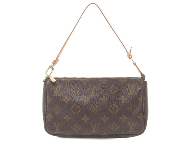 Bolso Pochette Accessoires Monogram Louis Vuitton Castaño Monograma Charol  ref.1536936