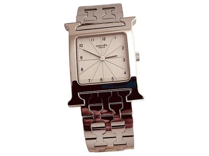 Hermès Hora H GM Prata Aço  ref.1536949