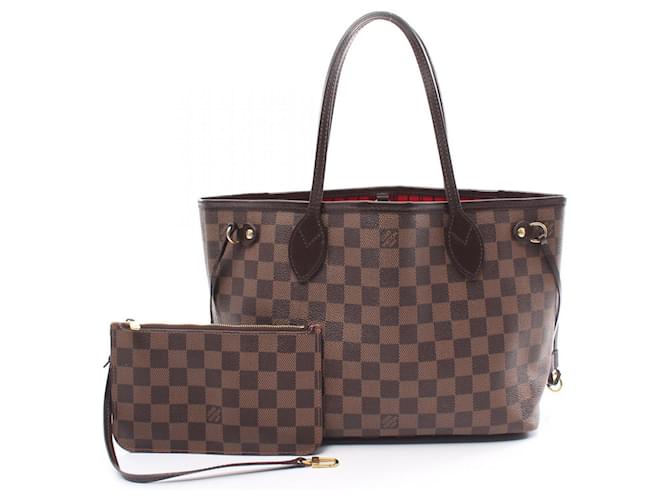 Bolsa tote Louis Vuitton Neverfull PM Marrom Damier ebene Lona  ref.1536954