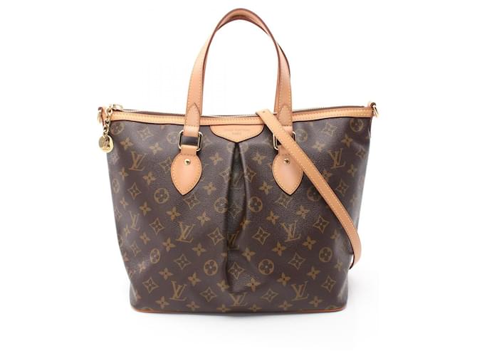 Bolsa de mão Monogram Palermo PM Louis Vuitton Marrom Monograma Couro envernizado  ref.1536960