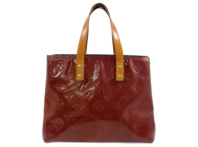 Sac à main Reed PM Louis Vuitton Cuir vernis Rouge Bordeaux  ref.1536971