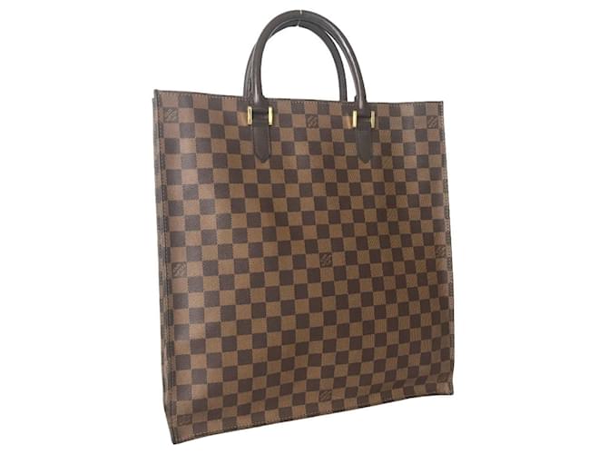 Bolsa Tote Sac Plat Louis Vuitton Marrom Lona  ref.1536978