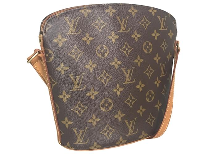 Bolso Bandolera Drouot Louis Vuitton Castaño Charol Lienzo  ref.1536980