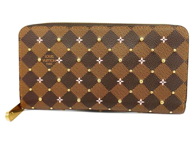 Carteira Longa Louis Vuitton em Ébano e Rosa Bailarina Damier ebene  ref.1537009