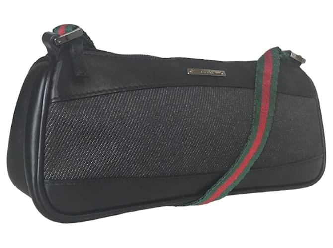 Gucci Sherry Line Handbag Pouch Black Cloth  ref.1537052