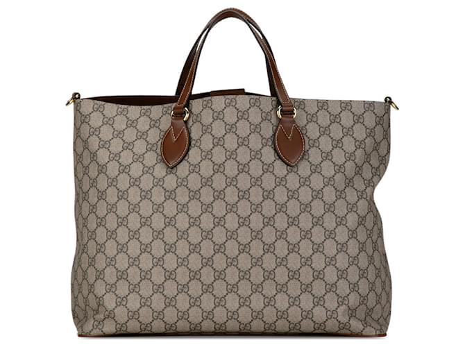 Bolsa média GG Supreme macia marrom da Gucci Couro  ref.1537104