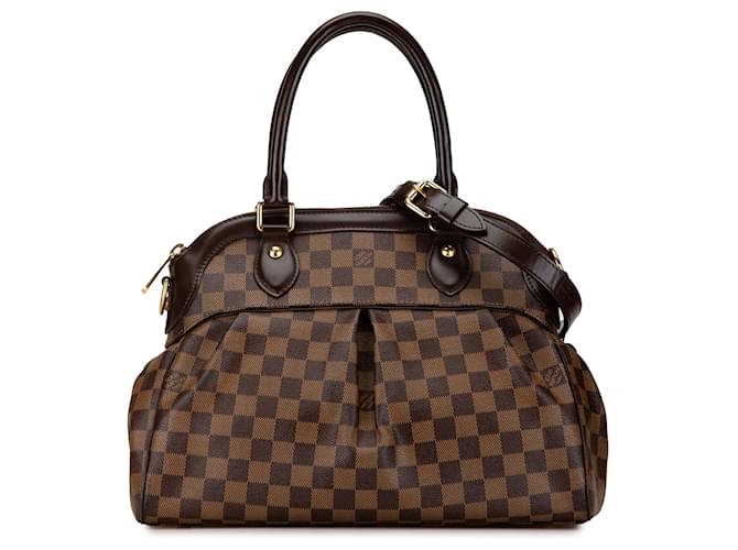 Bolso Trevi PM Damier Ebene de Louis Vuitton marrón Castaño Cuero  ref.1537106