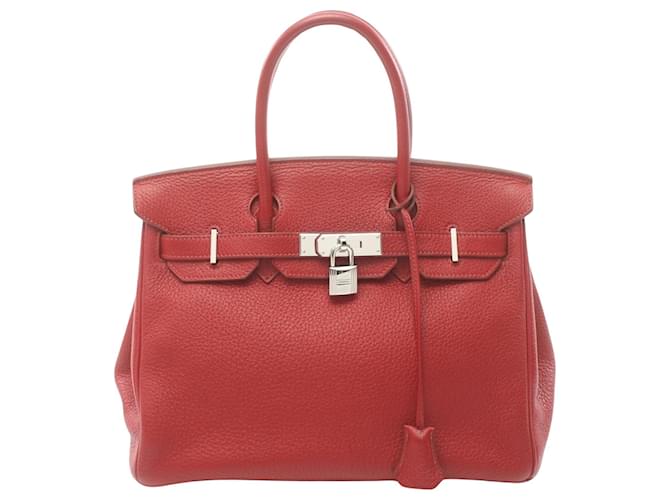 Hermès Birkin 30 Rot Leder  ref.1537332