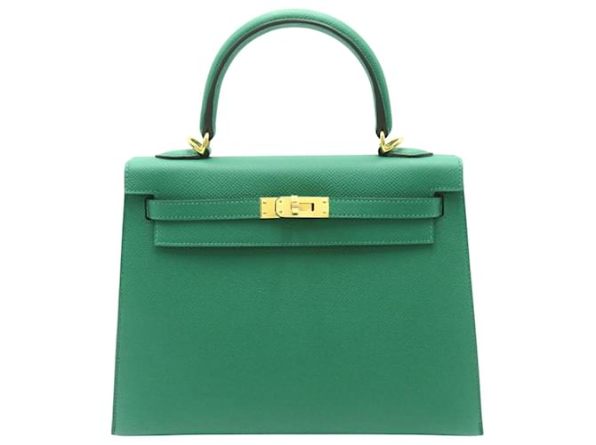 Hermès Kelly 25 Green Leather  ref.1537411