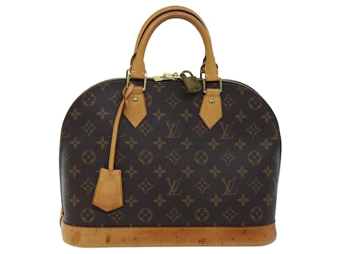 Bolso Alma LOUIS VUITTON Castaño Lienzo  ref.1537460