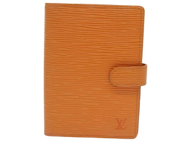 LOUIS VUITTON Agenda PM Wallet Naranja Cuero  ref.1537468