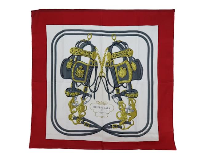 Hermès HERMES Carre 90 Scarves Red Silk  ref.1537470