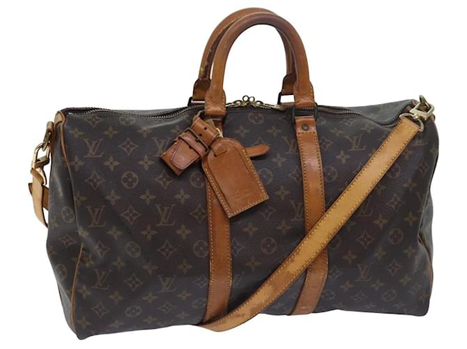 LOUIS VUITTON Keepall Bandouliere 45 Travel Brown Cloth  ref.1537486