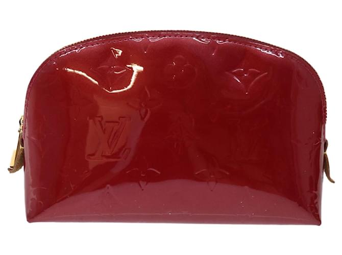 LOUIS VUITTON Cosmetic pouch Clutch Bag Red Leather  ref.1537500