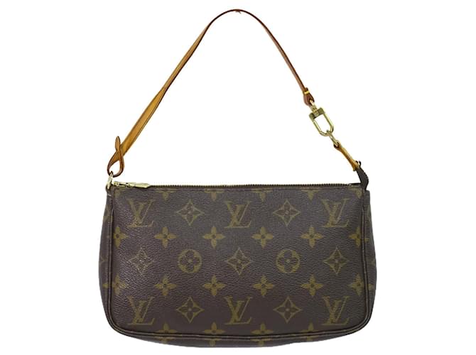 LOUIS VUITTON Pochette Accessoire Clutch Bag Brown Cloth  ref.1537550