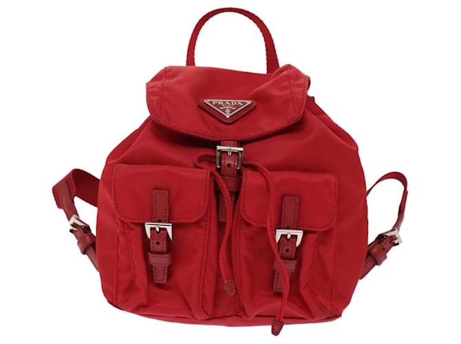 Sac à dos ReNylon PRADA Rouge  ref.1537587