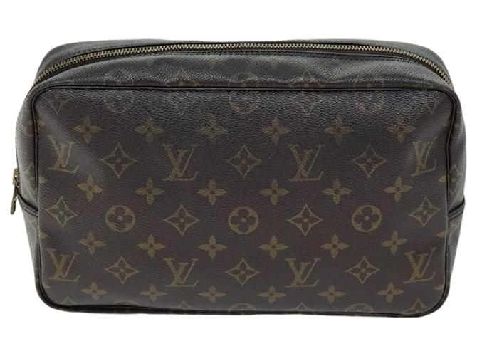 Bolsa de Maquiagem Louis Vuitton Marrom Lona  ref.1537589