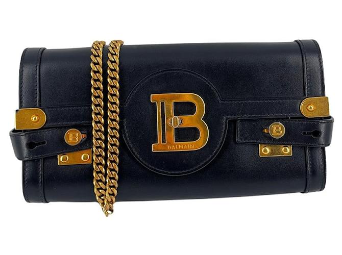 Bolsa de Ombro Bbuzz da BALMAIN Preto Couro  ref.1537627