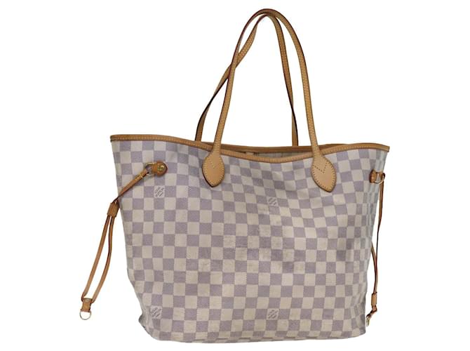 LOUIS VUITTON Neverfull MM Tote White Cloth  ref.1537639