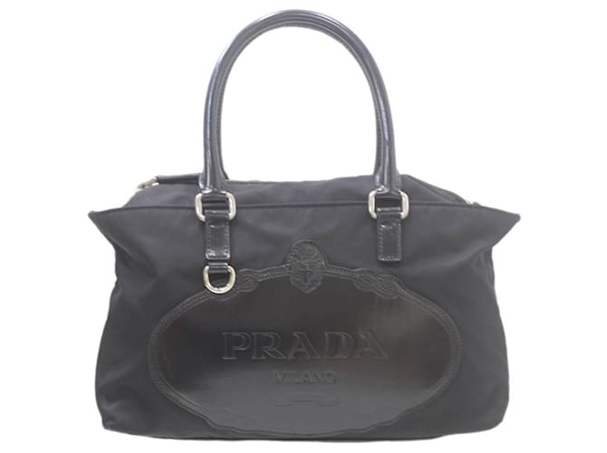 Logo Jacquard Prada Nero Tela  ref.1537716