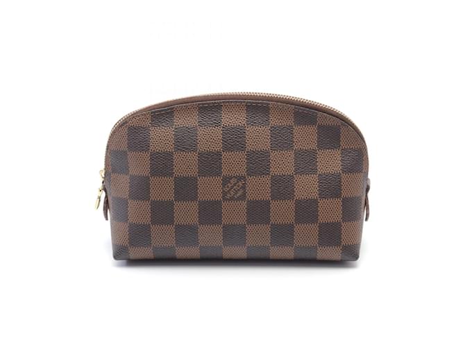 Borsa Pochette Tick Damier Ebene di Louis Vuitton Marrone Tela  ref.1537717