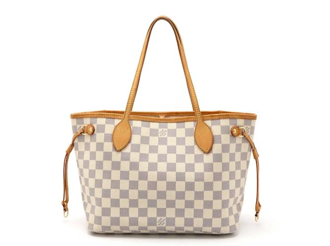 Louis Vuitton Damier Azur Neverfull PM Tote Bag Brown Beige Plastic  ref.1537733