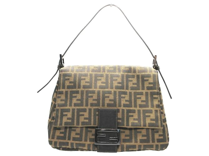 Zucca Borsa a Spalla Mamma Bucket di Fendi Marrone Tela  ref.1537734